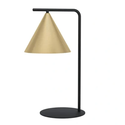 Imagen de Eglo lámpara de sobremesa Narices, luz única minimalista, iluminación cabecera metal, latón cepillado, oro, negro, con interruptor, casquillo E27