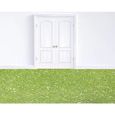 Imagen de Tadi &amp; Imperio1979 Alfombra vinílica Impresa Flores con césped digitalizada para salón, Cocina, Sala de Estar, entradas, Aseo o dormitorios revés PVC Antideslizante.