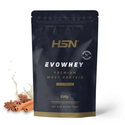 Imagen de HSN Evowhey Protein Sin Edulcorantes Canela 500g = 17 Tomas por Envase Concentrado de Proteína Suero 100% Whey Concentrate No GMO, Vegetariano, Gluten ni Soja