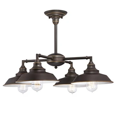 Imagen de Westinghouse Lighting Bronce aceitado iluminación 63433 Lámpara de araña/de Techo para Interiores Iron Hill Cuatro Brazos, Acabado Reflejos, 60 W