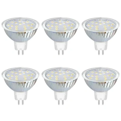 Imagen de Akynite MR16 GU5.3 3W 12V LED Luz Fria 6000K, Ø50mm, 120 grados, Equivalente Halógeno 20W, 300 lm, CA CC Foco Blanco Frio para Cocina Armario, no regulable, pack de 6