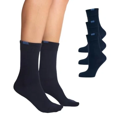 Imagen de Nur Die 487819/Damen Passt Perfekt Socken 3er Calcetines, Opaco, Blau (Maritim 190), 35/38 (Pack de 3) para Mujer