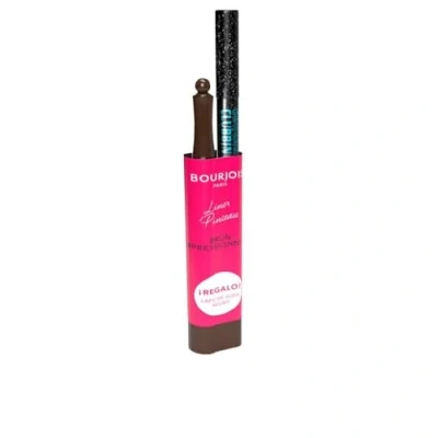 Imagen de Bourjois Maquillaje Pack Liner Pinceau, Contour Clubing regalo 2 BRUN IMPRESSIONNISTE, 48 ATOMIC BLACK 1.2g