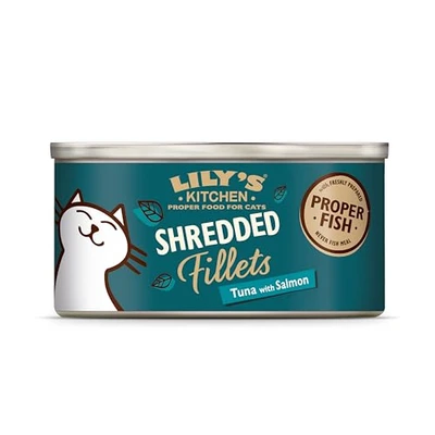 Imagen de Lily&#039;s Kitchen Cat Wet Tuna &amp; Salmon Shredded Fillets Tin (24 x 70g)