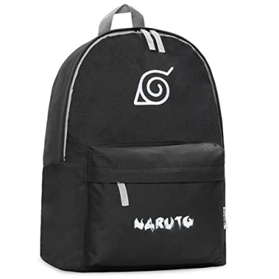 Imagen de Naruto Mochila Escolar Adolescente, Mochilas Escolares de Anime (Negro/Blanco)