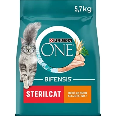 Imagen de PURINA ONE Bifensis Esterilato Comida Seca para Gatos esterilizados, Rica en Pollo, 1 Unidad (5,7 kg)