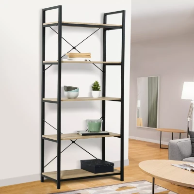 Imagen de IDMarket Estantería de 5 niveles DETROIT diseño industrial 170 cm