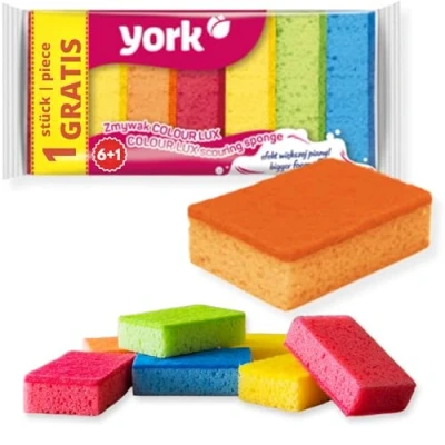Imagen de York Prestige Juego de 7 esponjas para Cocina, 10 x 3 cm, Unidades, Espuma, Muchos Colores, estándar,