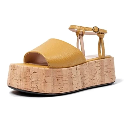 Imagen de L37 HANDMADE SHOES Golden Rules, Sandalia Mujer, Amarillo, 36 EU