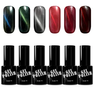 Imagen de KADS Kit Uñas de Gel Esmalte Semipermanente Color 6pcs Laca Soak Off Top Coat Base UV LED Manicura Arte 9.5ml