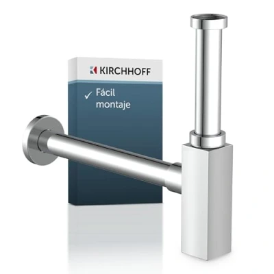 Imagen de Kirchhoff 98803740 Diseño flaschensiphon angular, 11/4 pulgadas x 32 mm, cromado,