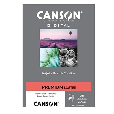 Imagen de Canson Performance, Papel Fotográfico Digital, Caja, A6, Blanco, 50 hojas