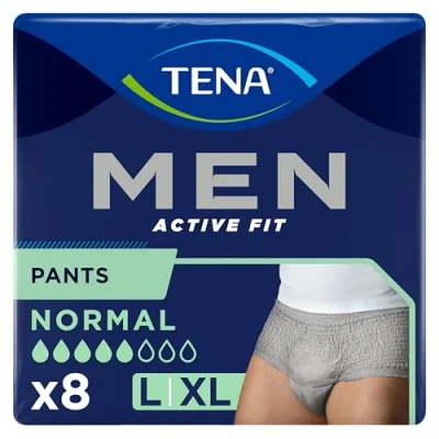 Imagen de Tena Men Active Fit Pants Normal Bragas Absorbentes Hombre Talla L/XL, 8 Piezas