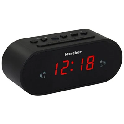 Imagen de Karcher UR 1030 Radio Despertador (Radio PLL, Pantalla Regulable, Alarma Dual), Color Negro