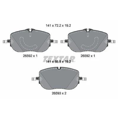 Imagen de TEXTAR 2659201 Juego de pastillas freno preparado para indicador desgaste MERCEDES BENZ: C CLASS All Terrain, Clase Berline