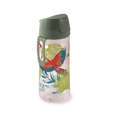 Imagen de Snips, Botella de agua con Decoración Tucán, Reutilizable 0,50 L, 7 x 20 cm, en Tritan Renew, Plástico Reciclado, Made in Italy