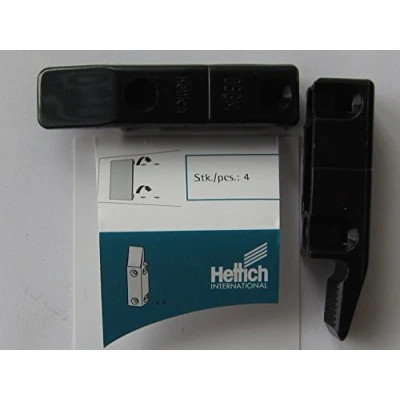 Imagen de Hettich &#039;Colgado Herraje Multi Clip para atornillar, 64 x 15 x 15 mm, plástico negro, 4 unidades, 89348 + 49572