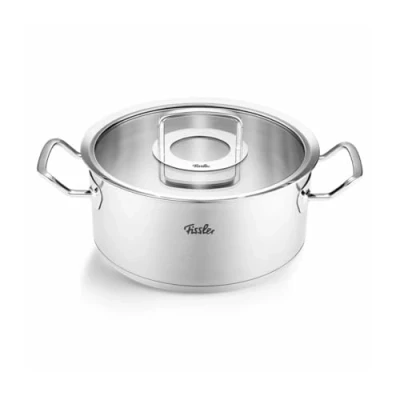 Imagen de Fissler Original Profi Collection Cacerola de 4,6 L y 24 cm Diámetro, Acero Inoxidable, con Tapadera Vidrio, Inducción