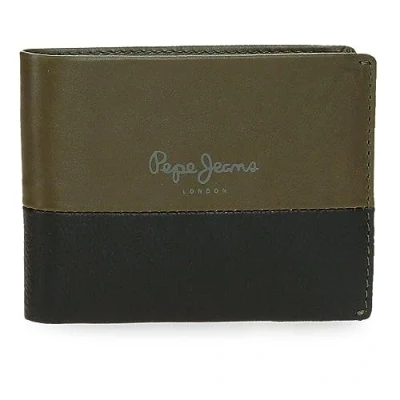 Imagen de Pepe Jeans Dual Cartera Horizontal con Monedero Verde 11,5x8x1 cms Piel