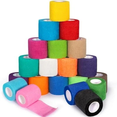 Imagen de BBLTIFF Venda Cohesiva, 20 Rollos 5cm X 4.5m Tape Crossfit, Vendas Autoadhesivas, Cinta Bendaje Adhesiva, Elastica Adhesiva Para Deportes, Dedos, Tobillos, Articulaciones (20 Colores)