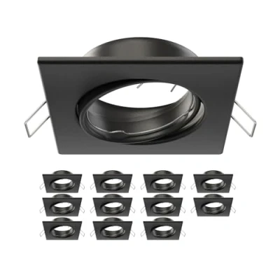 Imagen de ledscom.de 12 uds. marco empotrable en techo RIR, angular, orientable, negro mate