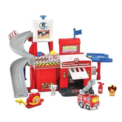 Imagen de VTech Parque de Bomberos TutTut Bólidos, Circuito Coches Interactivo, Playset Juguete, Incluye Camión Bomberos, Regalo niños +1 año, Versión ESP