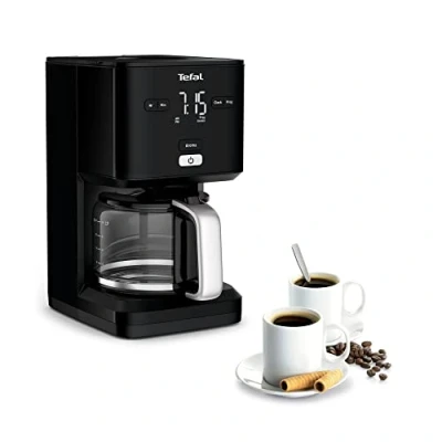 Imagen de Tefal Smart N Light CM6008 Cafetera Filtro Capacidad de 1.25 l, Cabezal Extracción Extragrande, Programable 24 h, Función Aroma, Apagado Automático en 30 minutos, Antigoteo, Color Negro