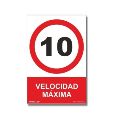 Imagen de Señal de velocidad máxima 10 Km/h, con tintas UV SEKURECO