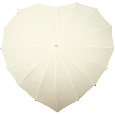 Imagen de Impliva Paraguas con protección UV en forma de corazón, color blanco roto