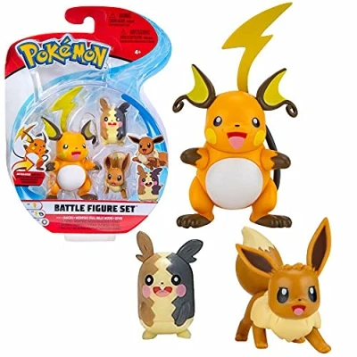 Imagen de Pokemon Selección Battle Figures Conjunto de 3 Juego Figuras Acción, del Juego:Raichu. Morpeko &amp; Eevee