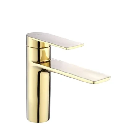 Imagen de Rea STORM GOLD Grifo de LAVABO BAJO Mezclador baño latón monomando lavado a mano ajustable en frío y caliente (oro claro)
