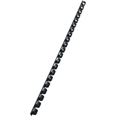 Imagen de LEITZ 35041 Canutillos de plástico DIN A4 21 anillas. (caja 100 ud.) 8 mm/ 45 hojas color negro
