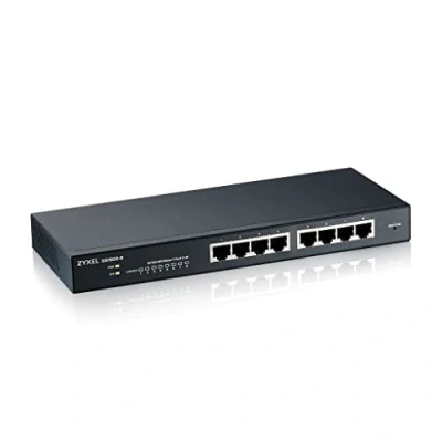 Imagen de Zyxel Switch Gigabit de 8 Puertos Gestión Inteligente sobremesa/Montaje en Mural y sin Ventilador VLAN, IGMP, QoS Garantía por Vida [GS1900 8]
