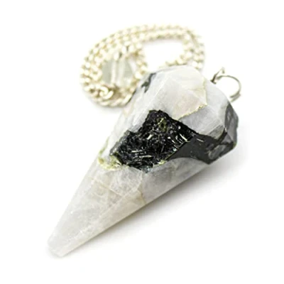 Imagen de DOJA Barcelona Pendulo Piedra Luna Péndulo de Cristal Lunar Colgante Pendulos Adivinacion, Radiestesia, Meditacion, Equilibrio Reiki