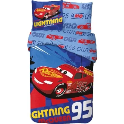 Imagen de Juego de cama Cars para niños, funda nórdica reversible 140 x 200 cm, almohada 63 100% algodón (juego Cars, cm)