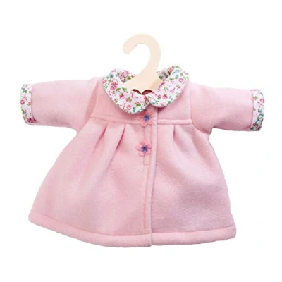 Imagen de Heless 1277 Abrigo para muñecas con cuello redondo floreado, rosa, talla 28 35 cm