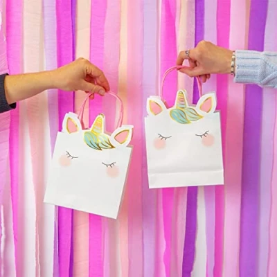 Imagen de Talking Tables Unicorn PARTYBAG Pack de 6 Bolsas Fiesta con Forma Unicornios, Papel