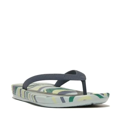 Imagen de Fitflop iQUSHION Kids Junior Swirly Ergonomic Flip Flops, Sandalia, Blue, 35 EU