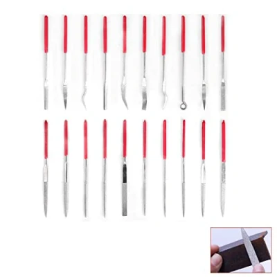 Imagen de 20 Piezas Limas de Aguja Diamante, Juego Diamante Metal, Mini, 3 mm x 140 Aguja, para DIY Carpintería Metal Plástico