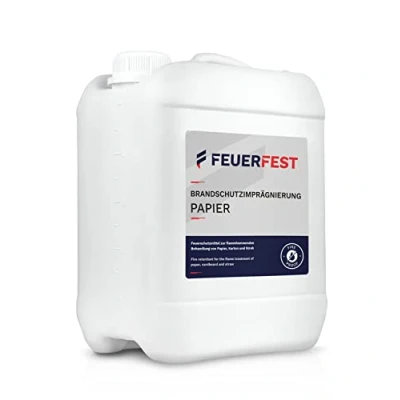 Imagen de FEUERFEST® Impregnación ignífuga para Papel, cartón y Paja DIN 4102 B1 Retardante de Llama/Retardante Fuego Bidón 5,0L
