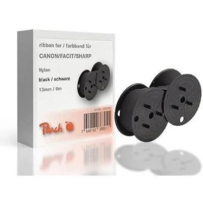 Imagen de Peach cinta de tinta para Canon/Facit/Sharp, negro, nailon, 13 mm/6 m, Gr51