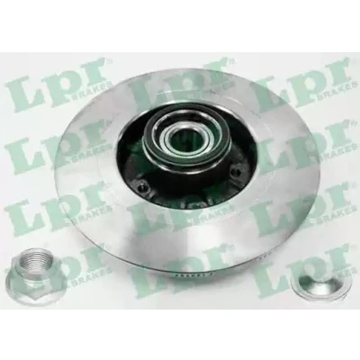 Imagen de LPR R1004PCA Disco de freno 274 10,9 5 macizo con juego cojinetes rueda, anillo sensor ABS, tuerca accesorios RENAULT: LAGUNA 2