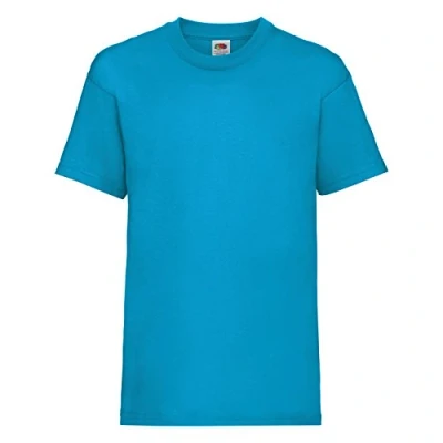 Imagen de Camiseta de manga corta para niños, la marca Fruit of the Loom, Unisex Azul (Azure Blue) 9 años