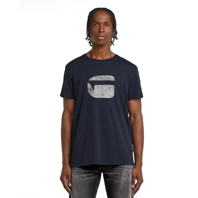 Imagen de G STAR Finger Print Burger R T Camiseta, Azul (Salute D26041 c506 c742), L Hombres