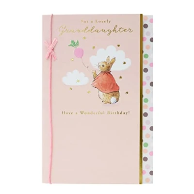 Imagen de UK Greetings Tarjeta de cumpleaños Peter Rabbit para nieta, bonito diseño rosa