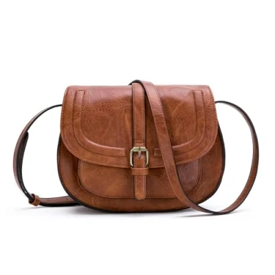 Imagen de AFKOMST bandolera mujer pequeña, piel sintética, bolso mujer, con ajustable desmontable