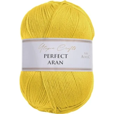 Imagen de Utopia Crafts Aran Hilo para tejer y ganchillo, 400 g (amarillo)