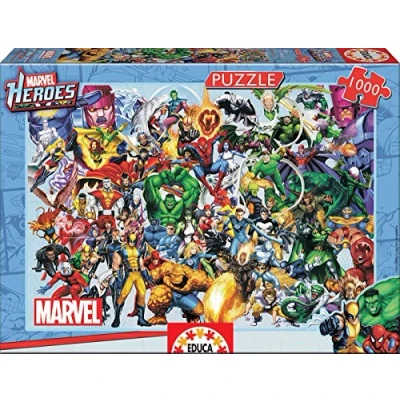 Imagen de Educa Puzzle de 1000 Piezas para Adultos Los Héroes Marvel. Incluye Pegamento Fix Puzzle. A Partir 14 años (15193)