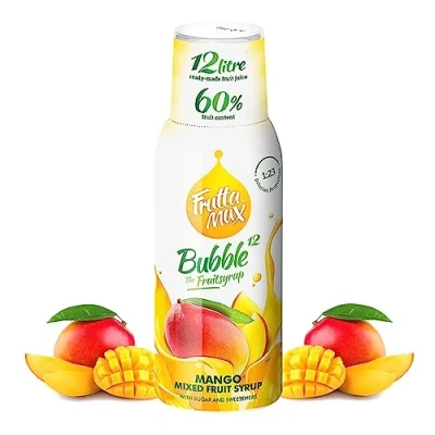 Imagen de FruttaMax Concentrado de jarabe frutas Menos azúcar con un 60% contenido fruta adecuado para máquina refrescos 500ml (Mango)
