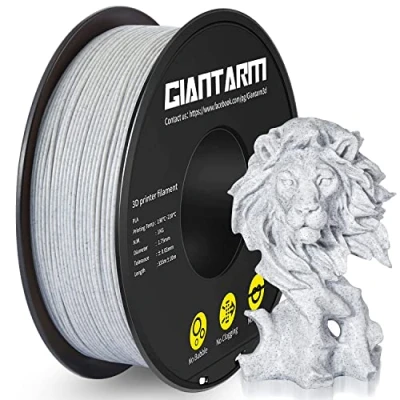 Imagen de GIANTARM filamento PLA 1.75 mm silk mármol blanco, impresora 3D 1 kg Spool